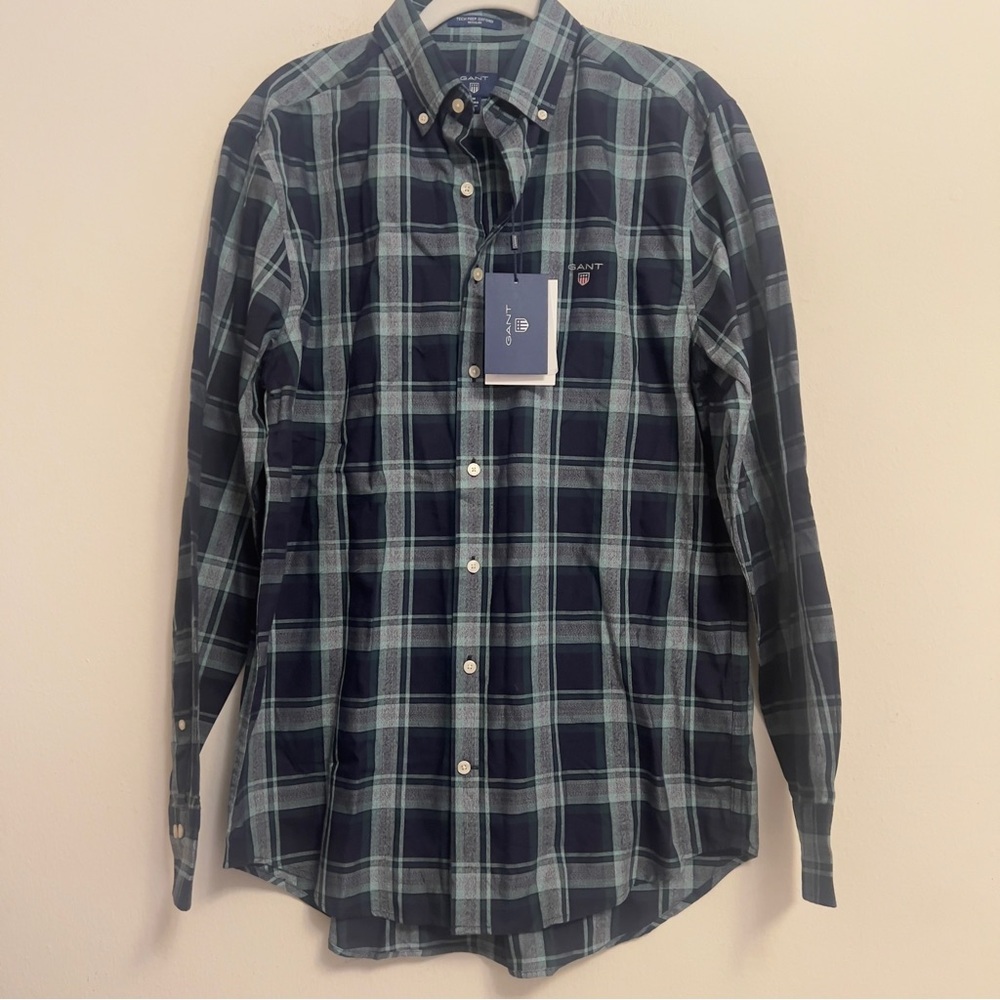 GANT Tartan Green Plaid Men’s Shirt Size Medium New